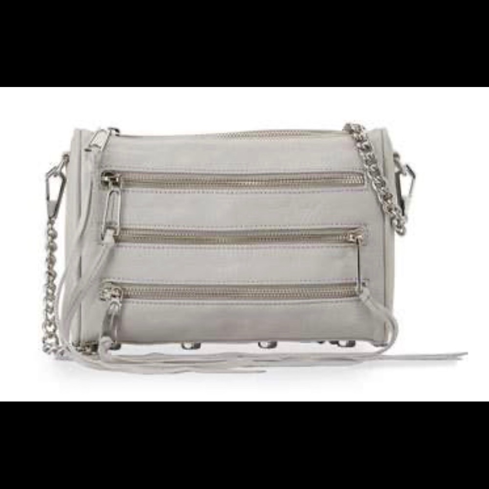 Rebecca Minkoff Mini 5-zip Leather Convertible Crossbody Bag in Slate
